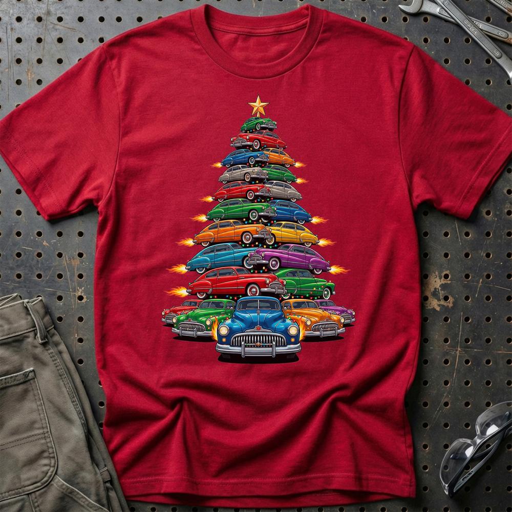 Buick Super Eight Juletræ Christmas Tree - Unisex T-Shirt-Beklædning-Buick-Rød-S-Garage Culture Shop- garage - man cave - merchandise