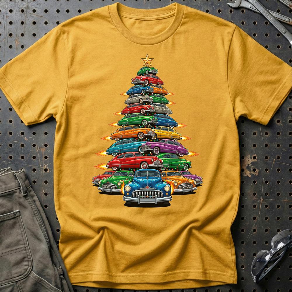 Buick Super Eight Juletræ Christmas Tree - Unisex T-Shirt-Beklædning-Buick-Guld-S-Garage Culture Shop- garage - man cave - merchandise