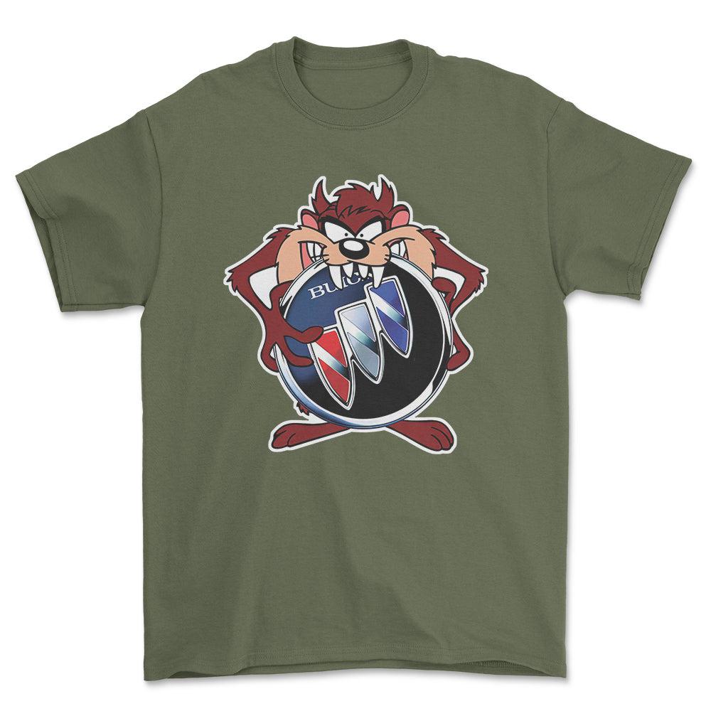 Buick TAZ Unisex T-Shirt , Bomuld-Beklædning-Buick-Grøn Militær-S-Forside-Garage Culture Shop- garage - man cave - merchandise