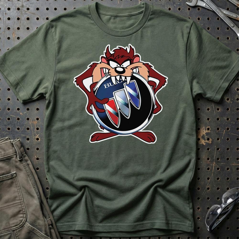 Buick TAZ Unisex T-Shirt , Bomuld-Beklædning-Buick-Grøn Militær-S-Garage Culture Shop- garage - man cave - merchandise