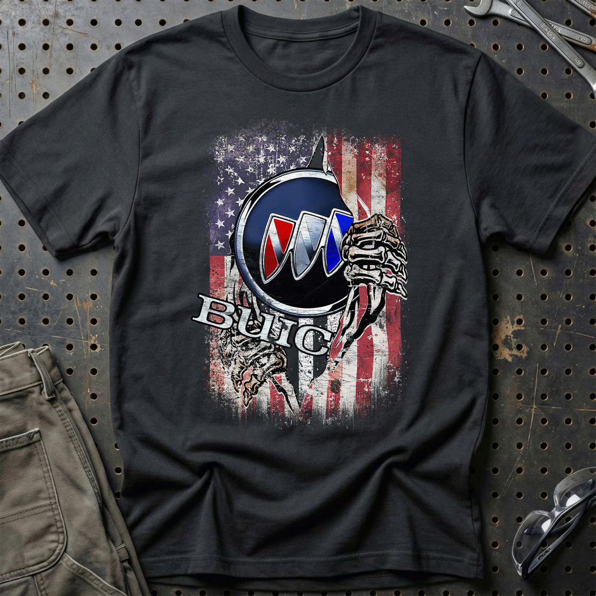 
Buick US Flag Unisex T-Shirt – Sort – print foran
