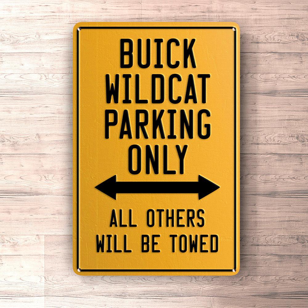 Buick Wildcat Parking Only Skilte, Musemåtte, Dørmåtte-Parking skilte-Buick-Garage Culture Shop- garage - man cave - merchandise