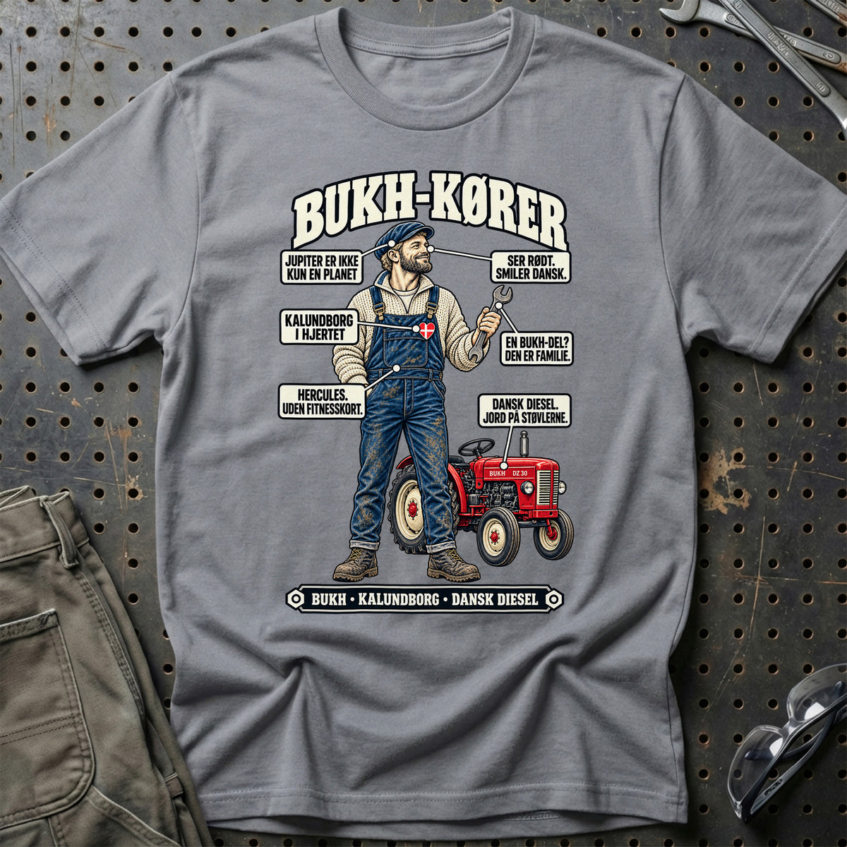 
Bukh-Kører T-Shirt – Grå Sport