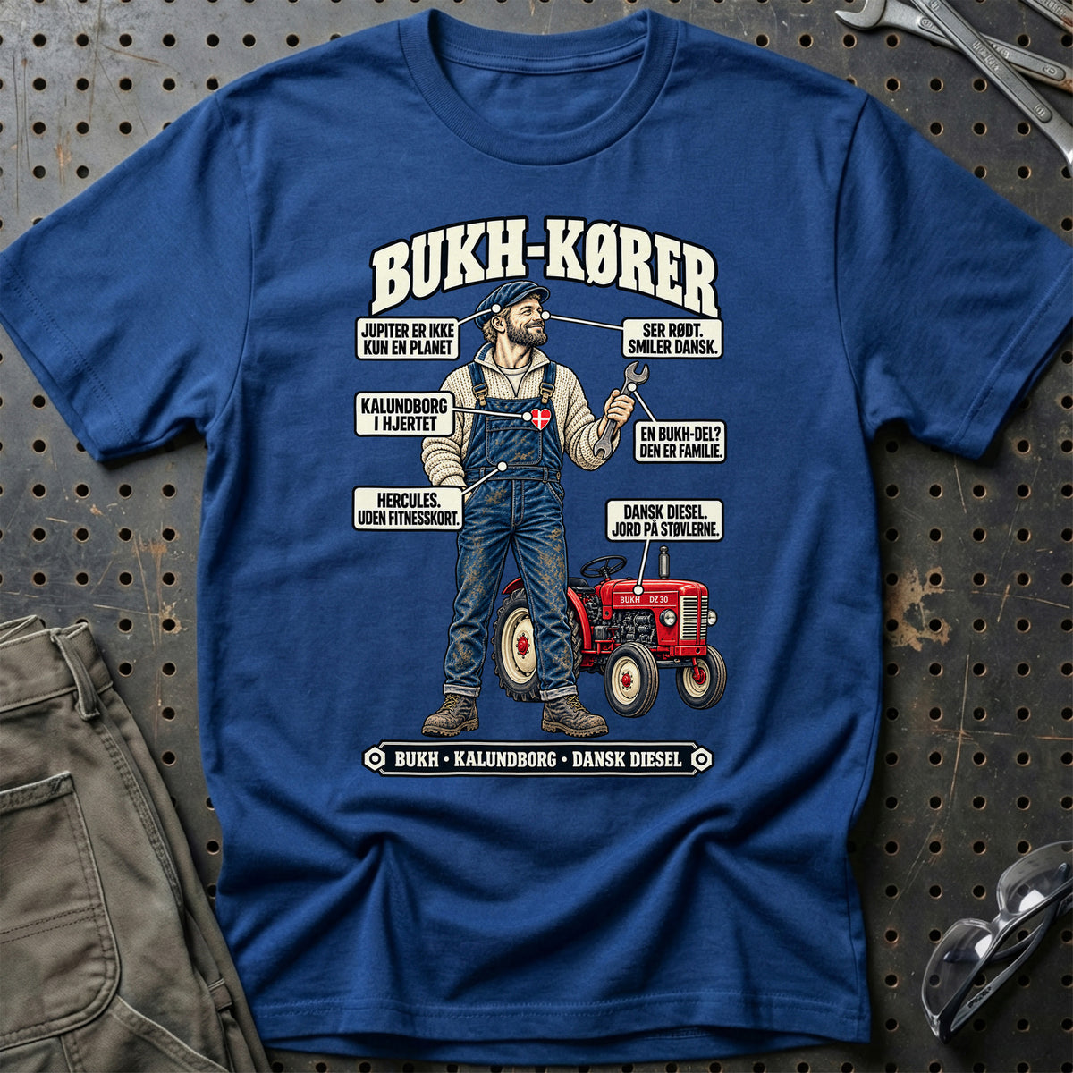 
Bukh-Kører T-Shirt – Blå Royal