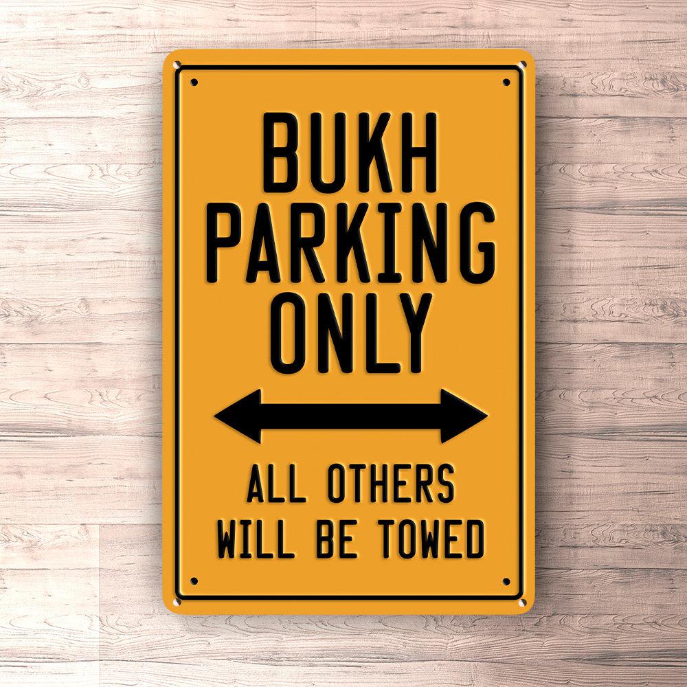 Bukh Parking Only Skilte, Musemåtte, Dørmåtte-Parking skilte-Bukh-Garage Culture Shop- garage - man cave - merchandise