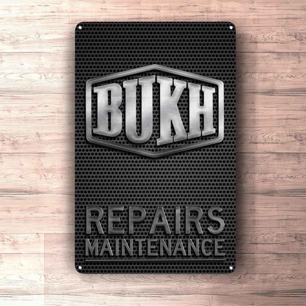 Bukh Repairs Maintenance Skilte, Musemåtte, Dørmåtte , Plakat-Skilte-Bukh-Garage Culture Shop- garage - man cave - merchandise