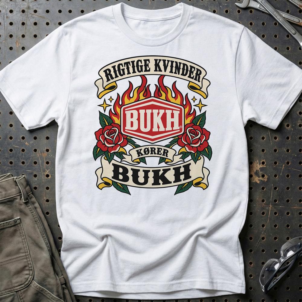 
Produktbillede af Bukh Rigtige Kvinder Kører – Roser og Flammer T-Shirt