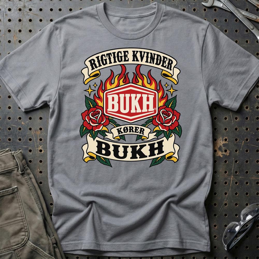 
Produktbillede af Bukh Rigtige Kvinder Kører – Roser og Flammer T-Shirt