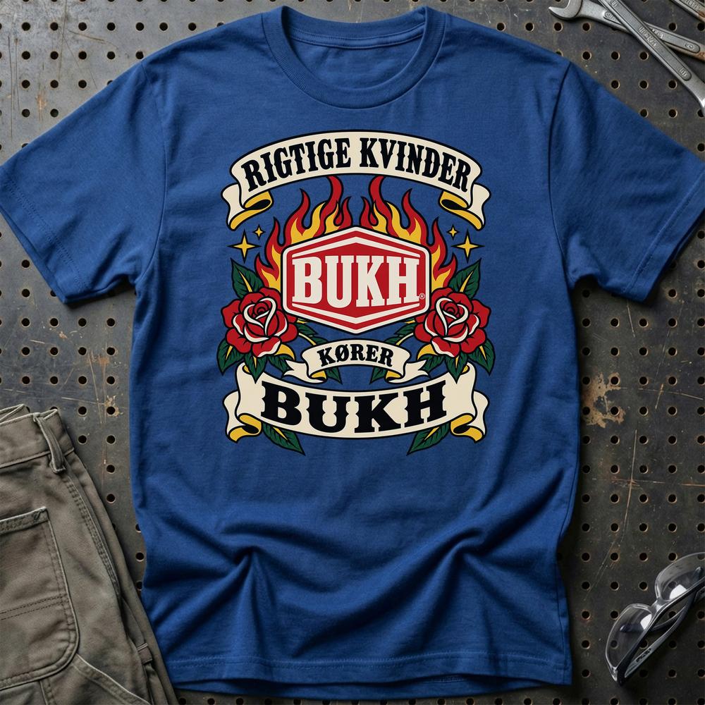 
Produktbillede af Bukh Rigtige Kvinder Kører – Roser og Flammer T-Shirt