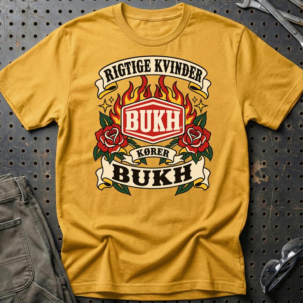 
Produktbillede af Bukh Rigtige Kvinder Kører – Roser og Flammer T-Shirt