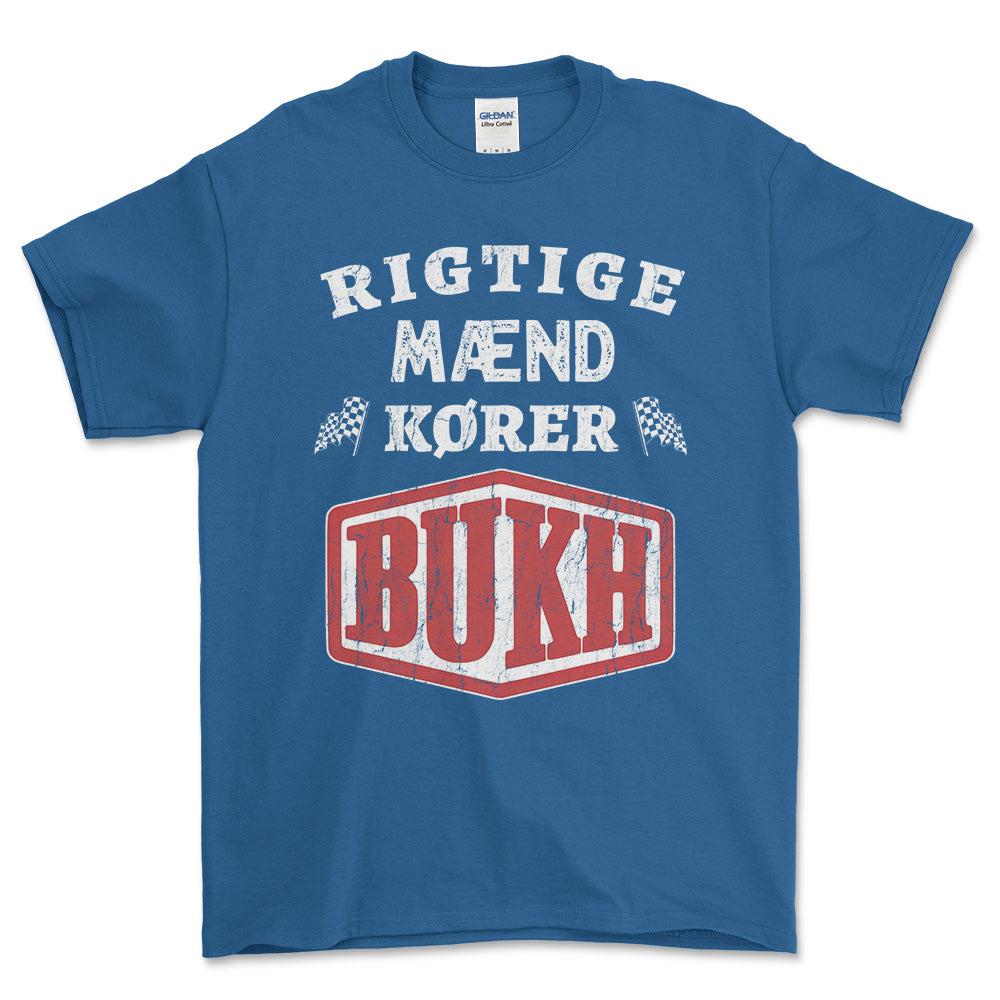 Bukh Rigtige Mænd Kører - Unisex T-Shirt , Bomuld-Beklædning-Bukh-Blå Royal-S-Forside-Garage Culture Shop- garage - man cave - merchandise