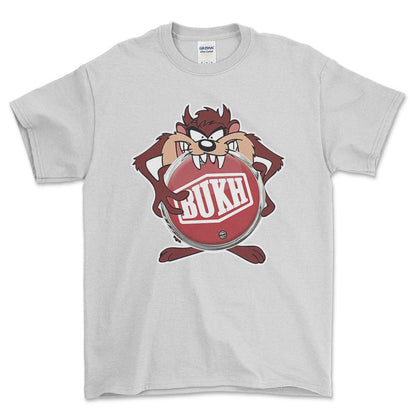 Bukh TAZ Unisex T-Shirt , Bomuld-Beklædning-Bukh-Hvid-S-Forside-Garage Culture Shop- garage - man cave - merchandise