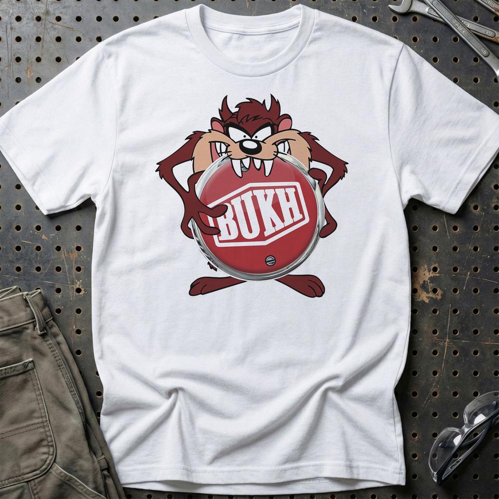 Bukh TAZ Unisex T-Shirt , Bomuld-Beklædning-Bukh-Hvid-S-Garage Culture Shop- garage - man cave - merchandise