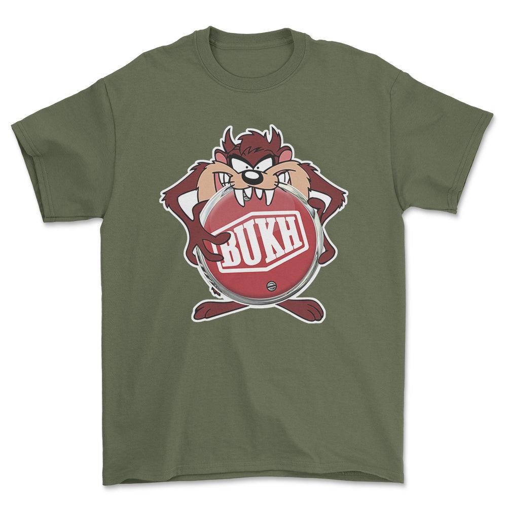 Bukh TAZ Unisex T-Shirt , Bomuld-Beklædning-Bukh-Grøn Militær-S-Forside-Garage Culture Shop- garage - man cave - merchandise