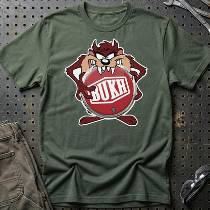 Bukh TAZ Unisex T-Shirt , Bomuld-Beklædning-Bukh-Grøn Militær-S-Garage Culture Shop- garage - man cave - merchandise