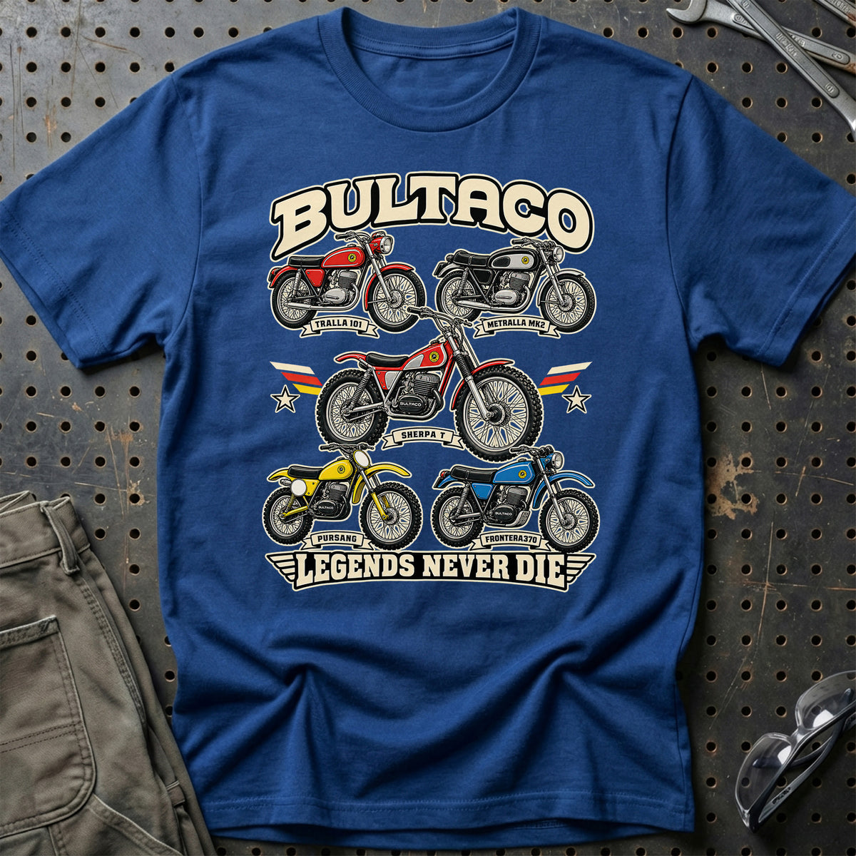
Produktbillede af Bultaco Legends Never Die T-Shirt