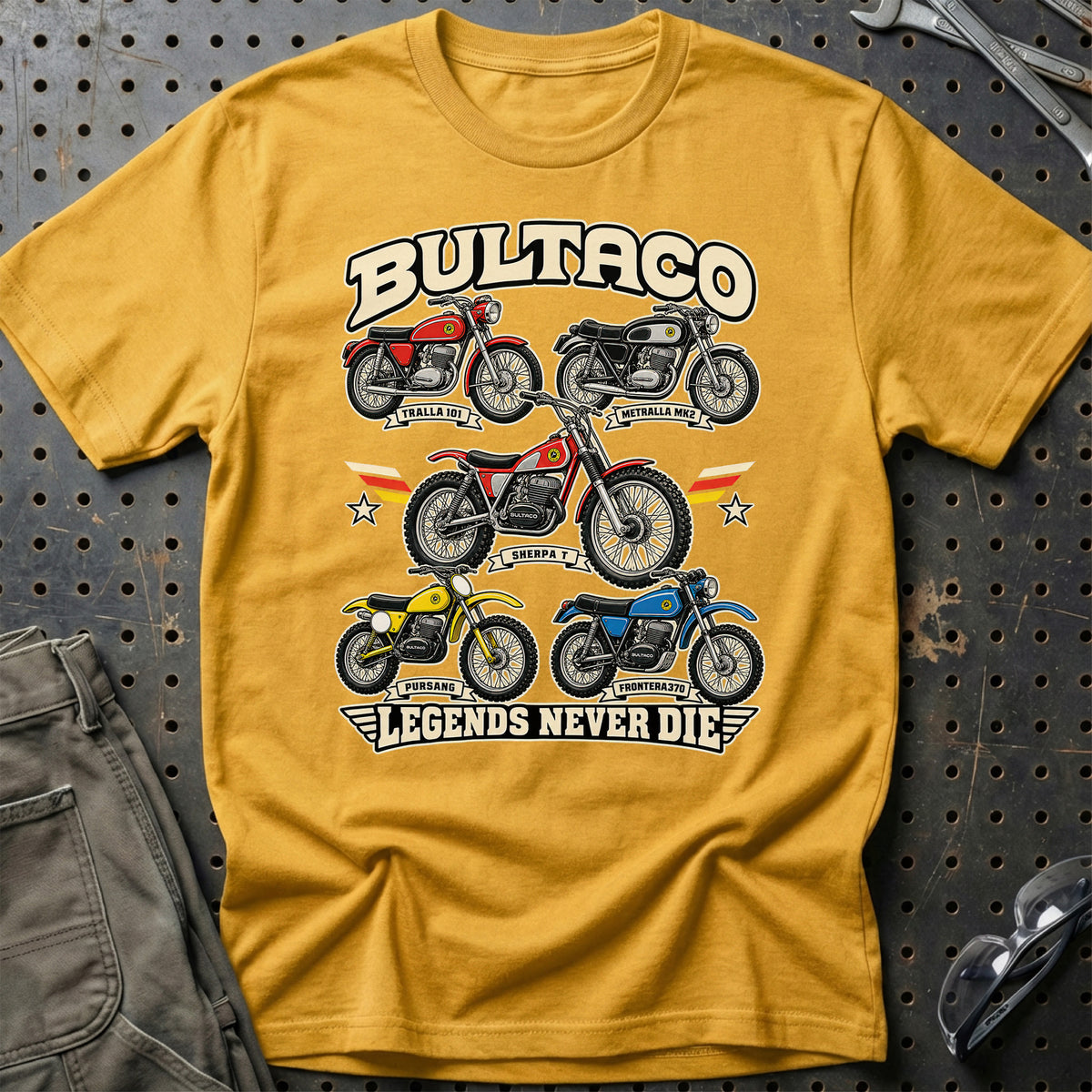 
Produktbillede af Bultaco Legends Never Die T-Shirt