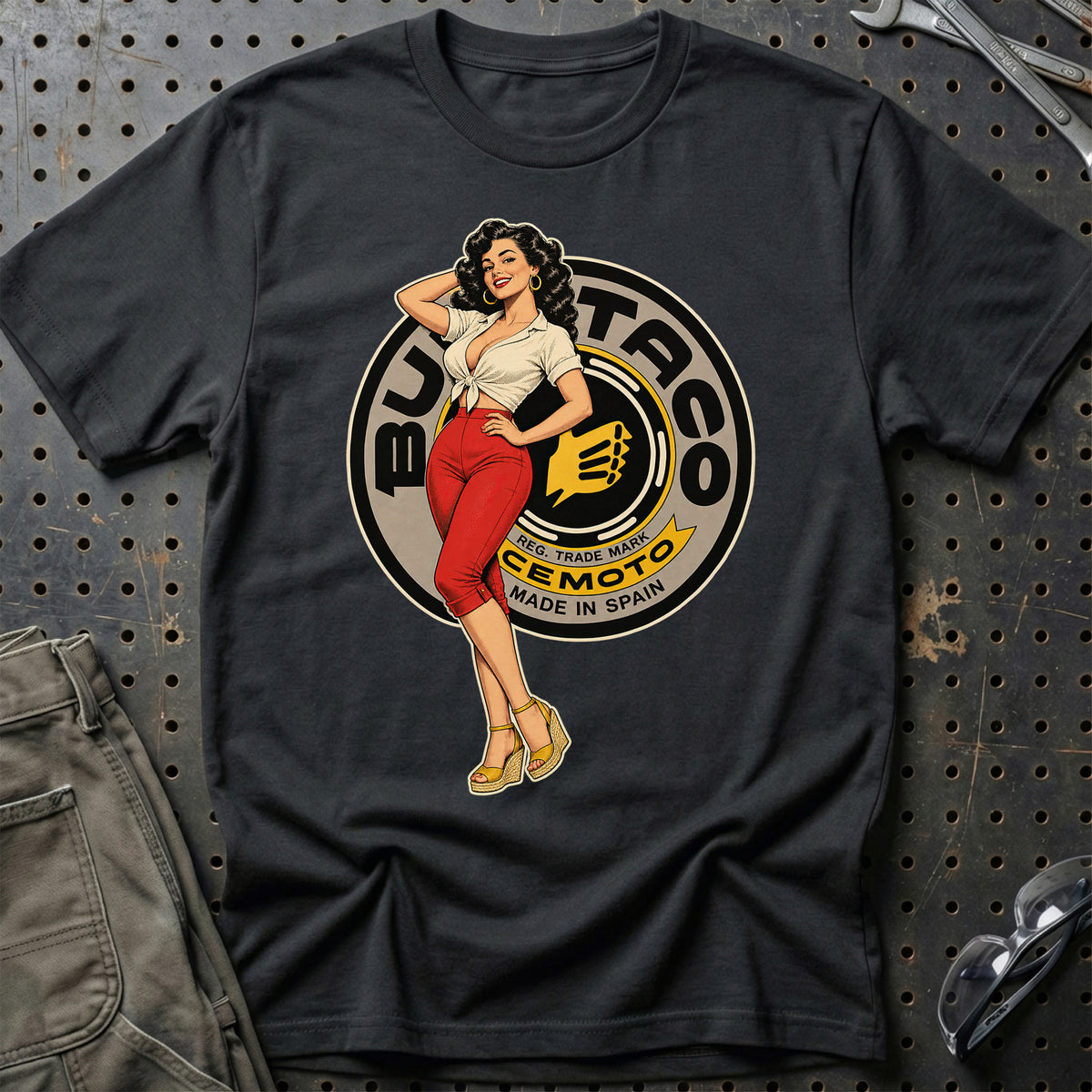 Bultaco Retro Pinup T-Shirt – Sort