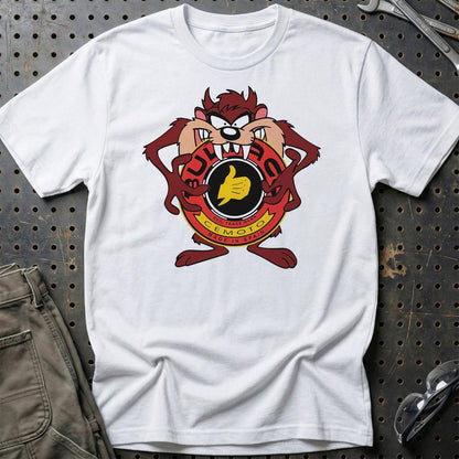 Bultaco TAZ Unisex T-Shirt , Bomuld-Beklædning-Bultaco-Hvid-S-Garage Culture Shop- garage - man cave - merchandise
