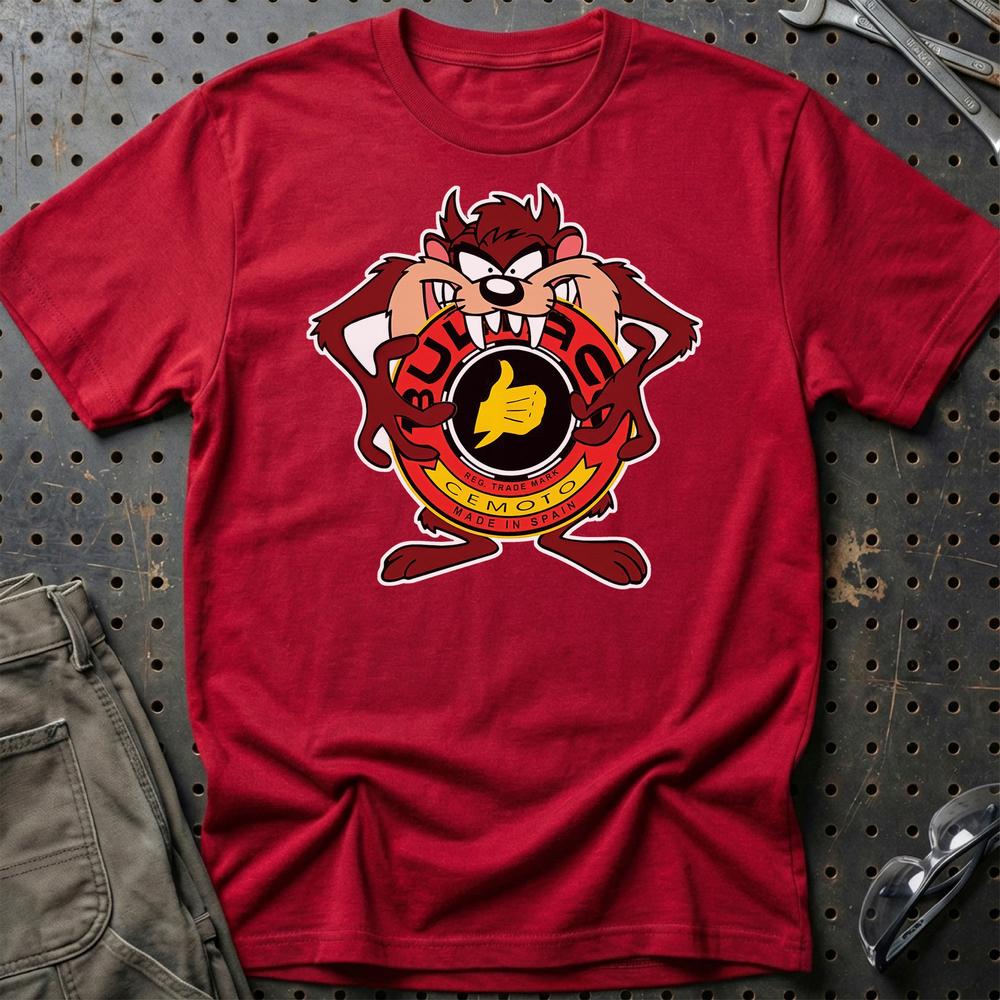 Bultaco TAZ Unisex T-Shirt , Bomuld-Beklædning-Bultaco-Rød-S-Garage Culture Shop- garage - man cave - merchandise