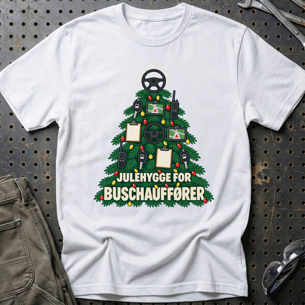 
Buschauffør – Julehygge – Unisex T-Shirt – Hvid