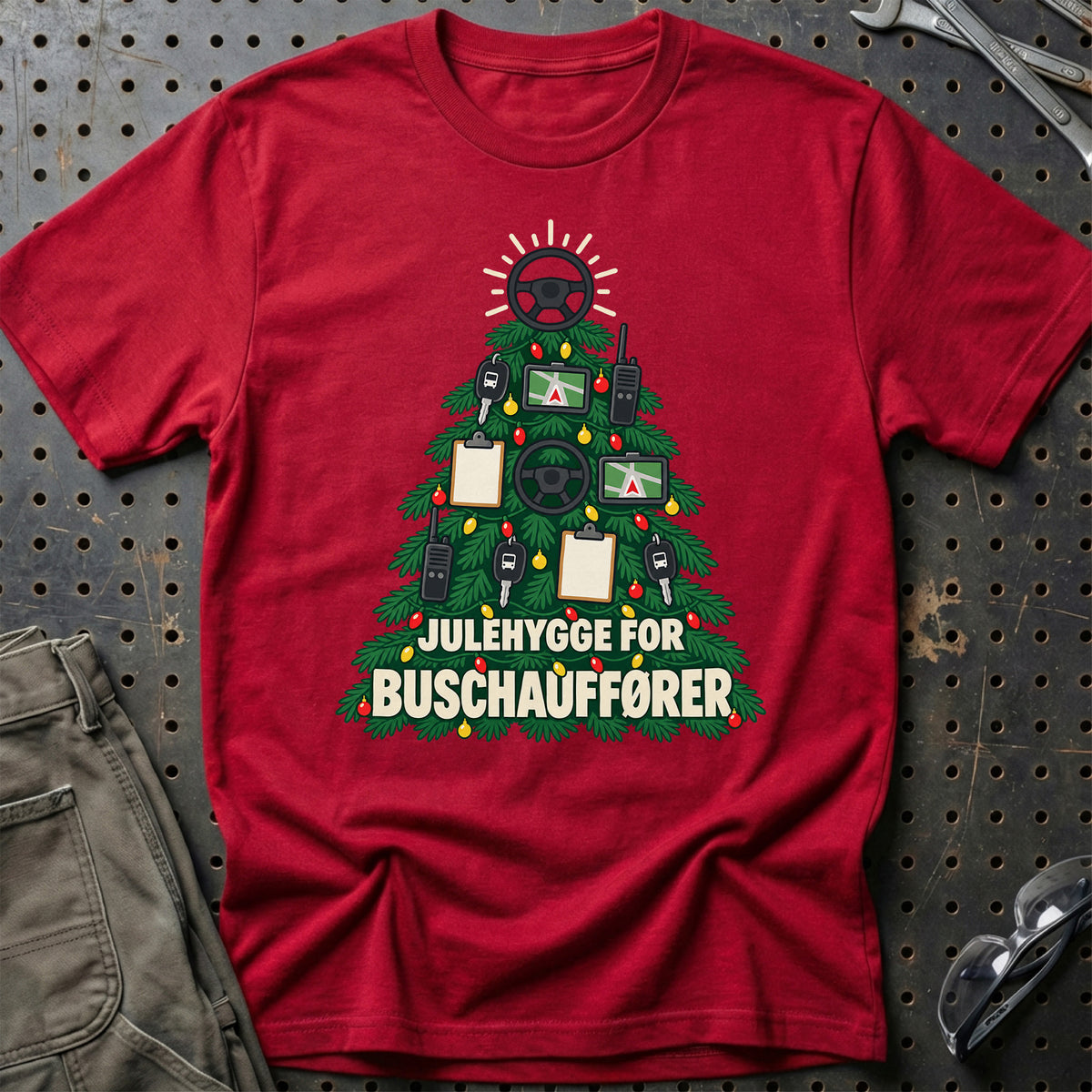 
Buschauffør – Julehygge – Unisex T-Shirt – Rød