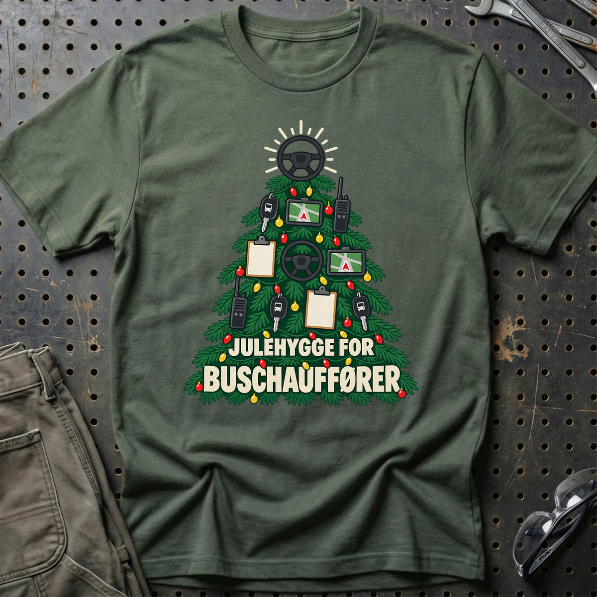 
Buschauffør – Julehygge – Unisex T-Shirt – Grøn Militær