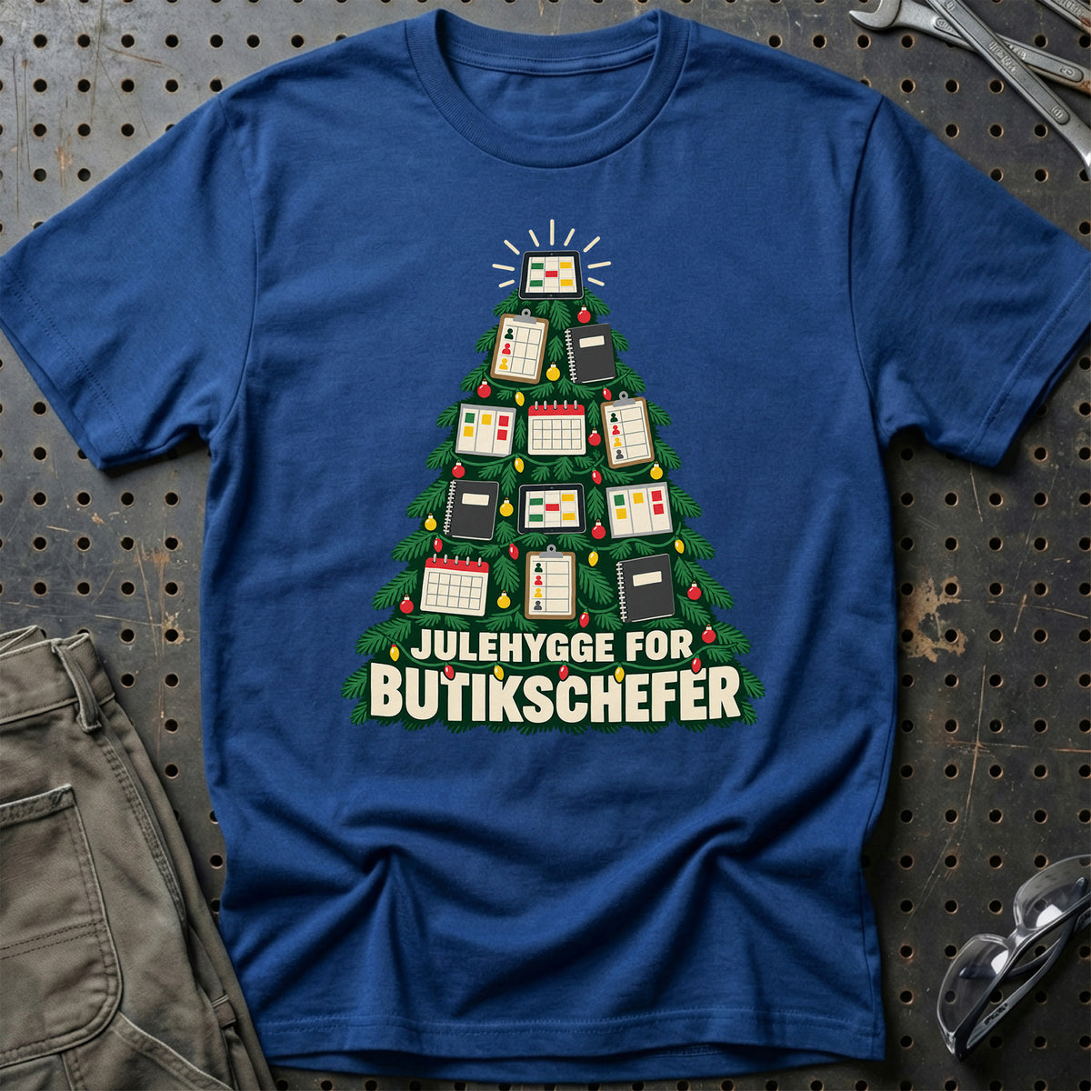 
Butikschef – Julehygge – Unisex T-Shirt – Blå Royal