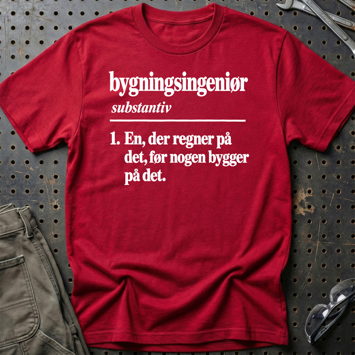 
Bygningsingeniør – Definition T-Shirt – Rød