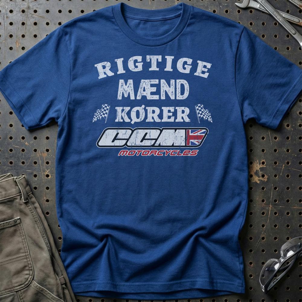 CCM Rigtige Mænd Kører - Unisex T-Shirt , Bomuld-Beklædning-CCM-Blå Royal-S-Garage Culture Shop- garage - man cave - merchandise
