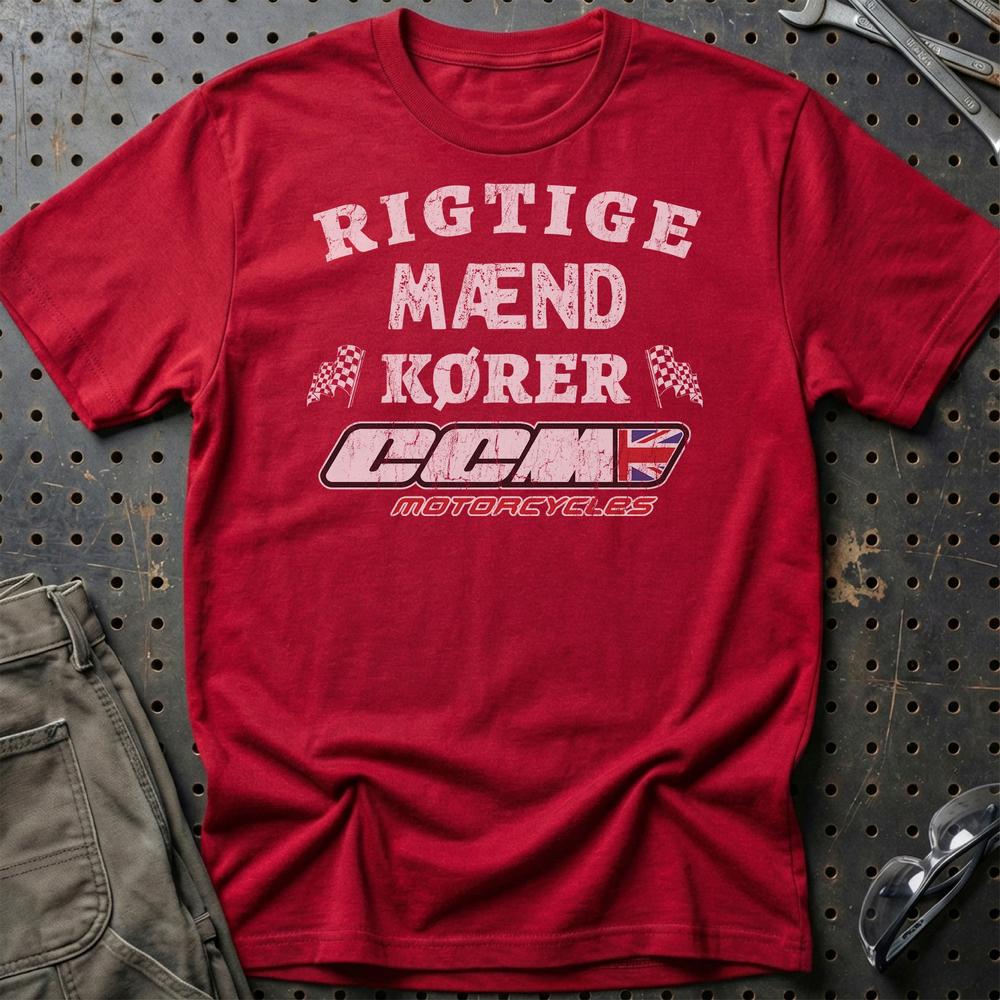 CCM Rigtige Mænd Kører - Unisex T-Shirt , Bomuld-Beklædning-CCM-Rød-S-Garage Culture Shop- garage - man cave - merchandise