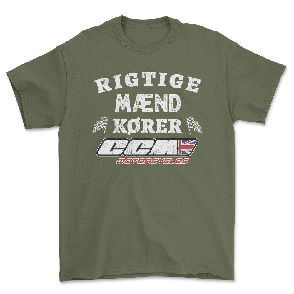CCM Rigtige Mænd Kører - Unisex T-Shirt , Bomuld-Beklædning-CCM-Grøn Militær-S-Forside-Garage Culture Shop- garage - man cave - merchandise