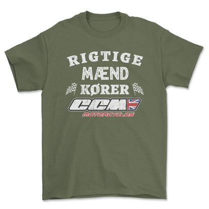 CCM Rigtige Mænd Kører - Unisex T-Shirt , Bomuld-Beklædning-CCM-Grøn Militær-S-Forside-Garage Culture Shop- garage - man cave - merchandise