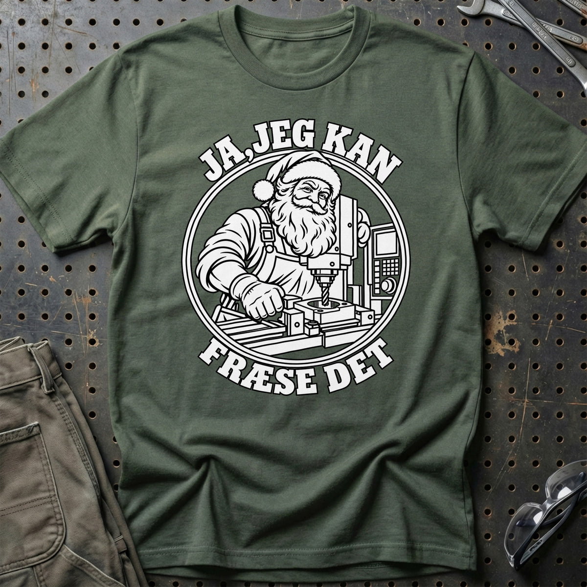 
CNC-operatør – Santa Kan Det – Jul T-Shirt – Grøn Militær