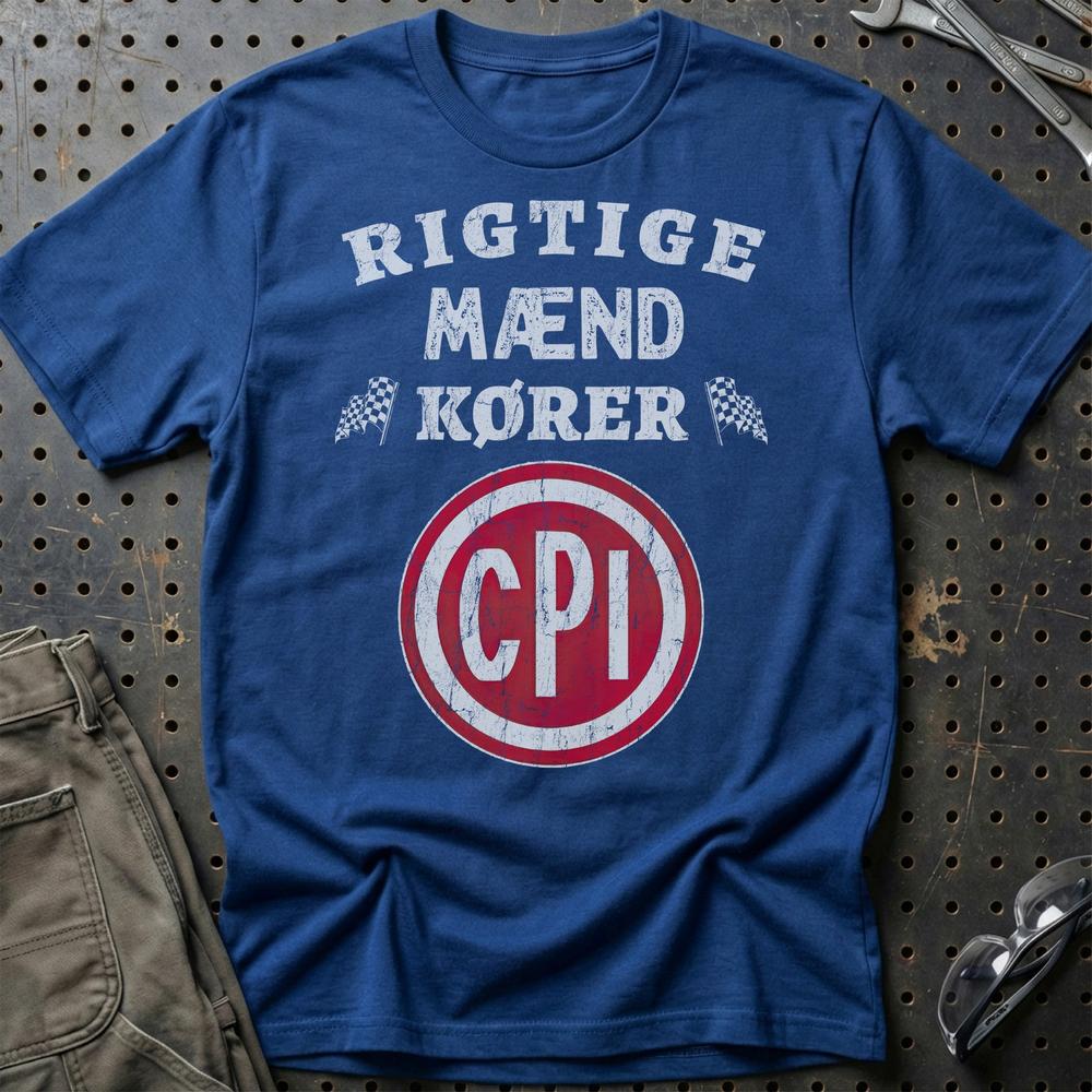 CPI Rigtige Mænd Kører T-Shirt-Beklædning-CPI-Blå Royal-S-Garage Culture Shop- garage - man cave - merchandise