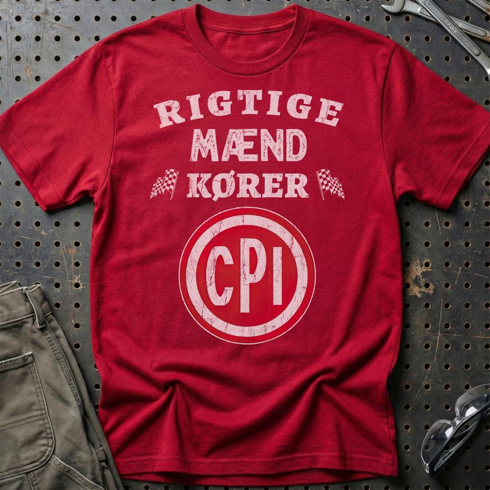 CPI Rigtige Mænd Kører T-Shirt-Beklædning-CPI-Rød-S-Garage Culture Shop- garage - man cave - merchandise