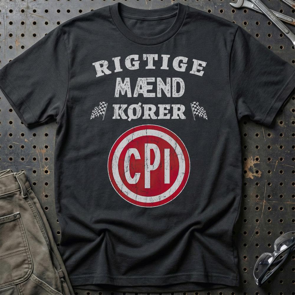 CPI Rigtige Mænd Kører T-Shirt-Beklædning-CPI-Sort-S-Garage Culture Shop- garage - man cave - merchandise