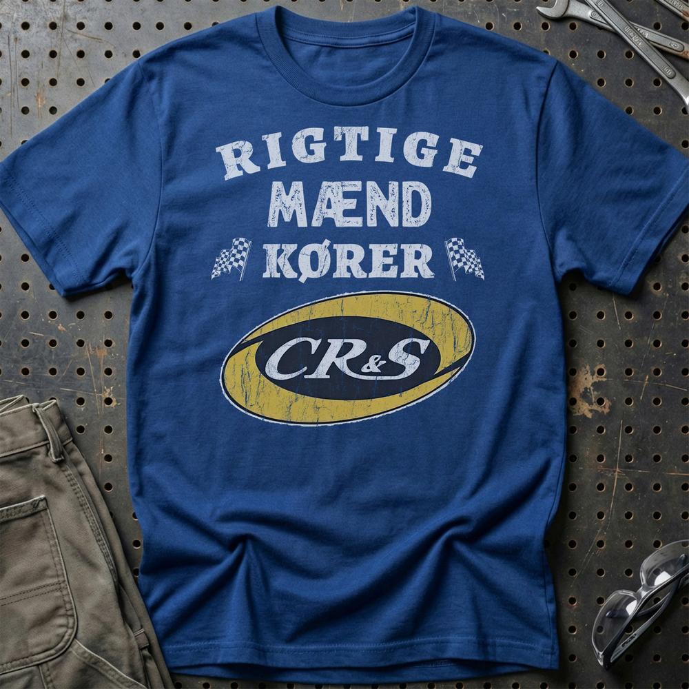 CR&S Rigtige Mænd Kører - Unisex T-Shirt , Bomuld-Beklædning-CR&S-Blå Royal-S-Garage Culture Shop- garage - man cave - merchandise