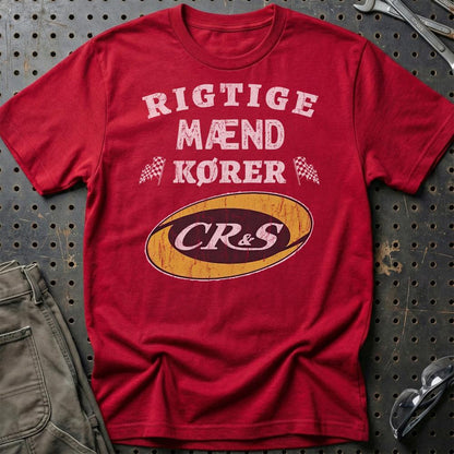 CR&S Rigtige Mænd Kører - Unisex T-Shirt , Bomuld-Beklædning-CR&S-Rød-S-Garage Culture Shop- garage - man cave - merchandise