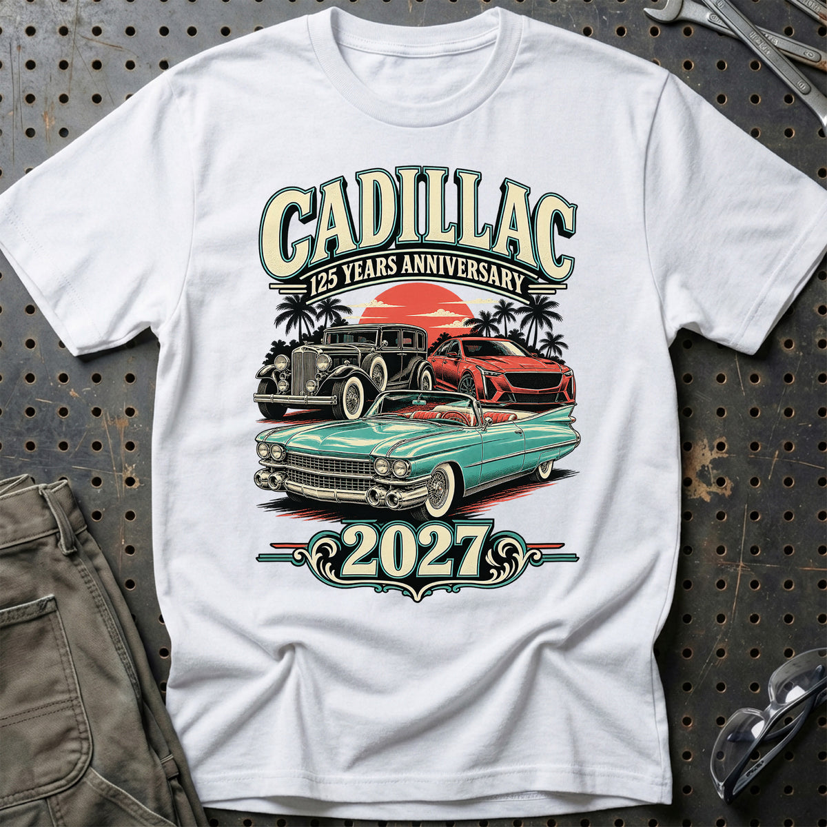 
Cadillac – 125 Years Anniversary 2027 T-Shirt – Hvid
