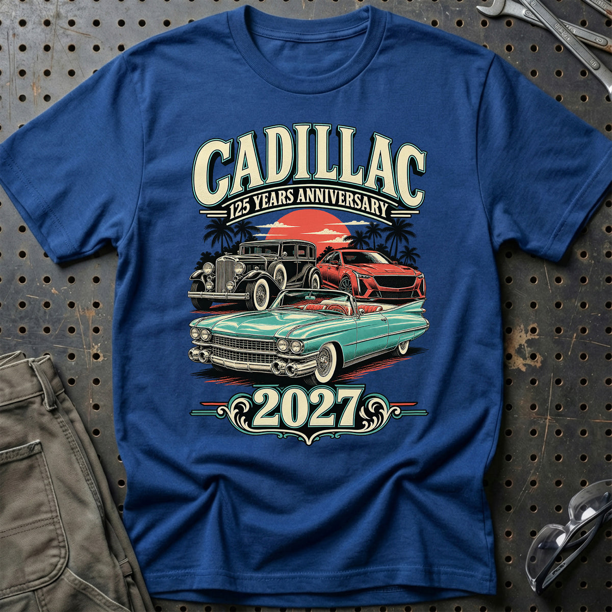 
Cadillac – 125 Years Anniversary 2027 T-Shirt – Blå Royal