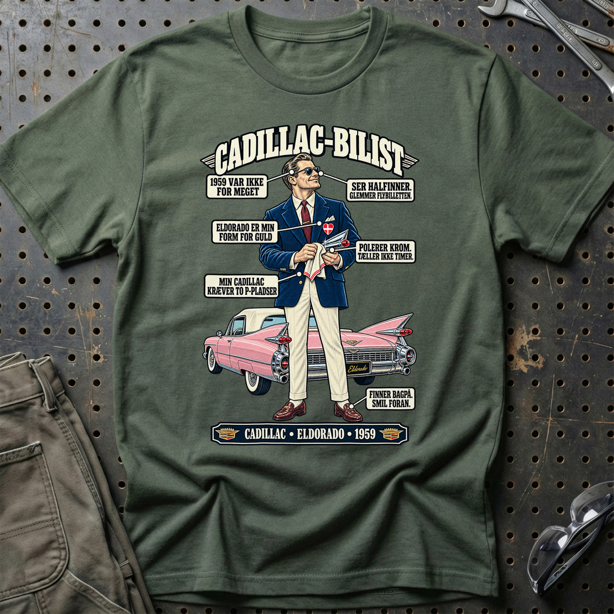 
Cadillac-Bilist T-Shirt – Grøn Militær