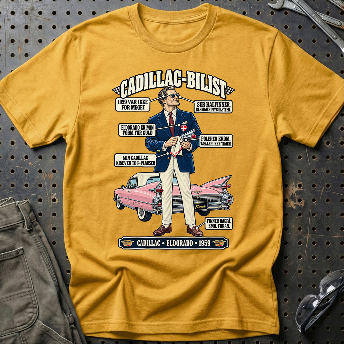 
Cadillac-Bilist T-Shirt – Guld