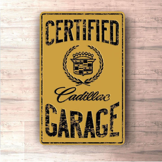 Cadillac Certified Garage Skilte, Musemåtte, Dørmåtte , Plakat-Skilte-Cadillac-Garage Culture Shop- garage - man cave - merchandise
