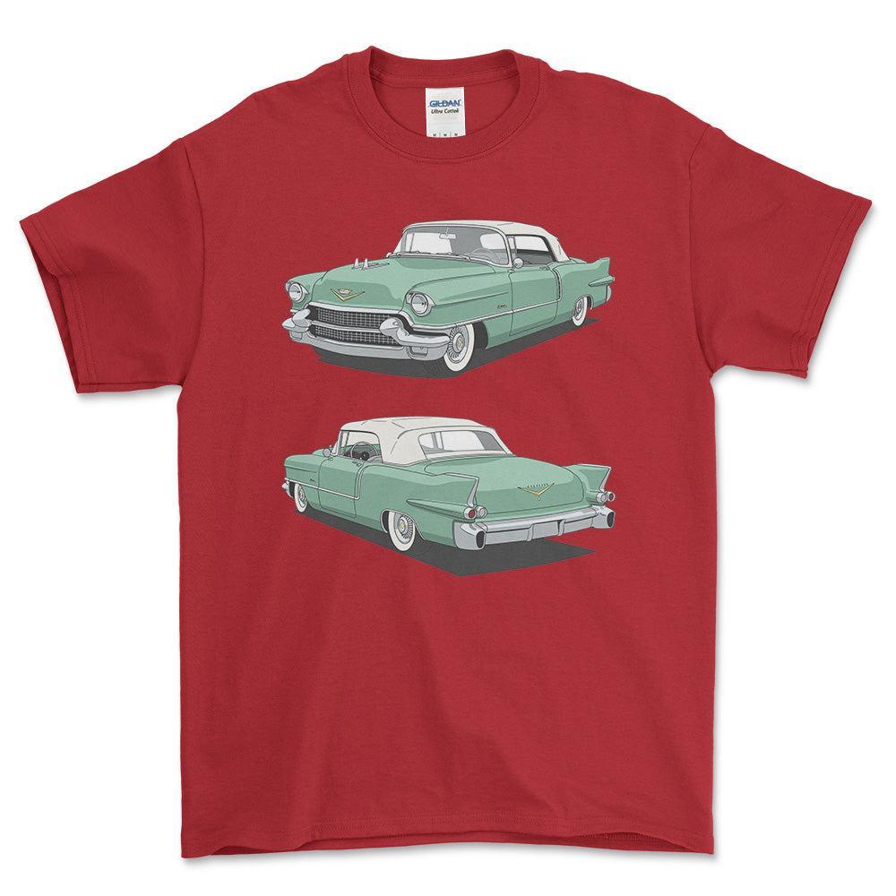 Cadillac Eldorado Biarritz Convertible 1956 - Unisex T-Shirt-Beklædning-Cadillac-Rød-S-Garage Culture Shop- garage - man cave - merchandise