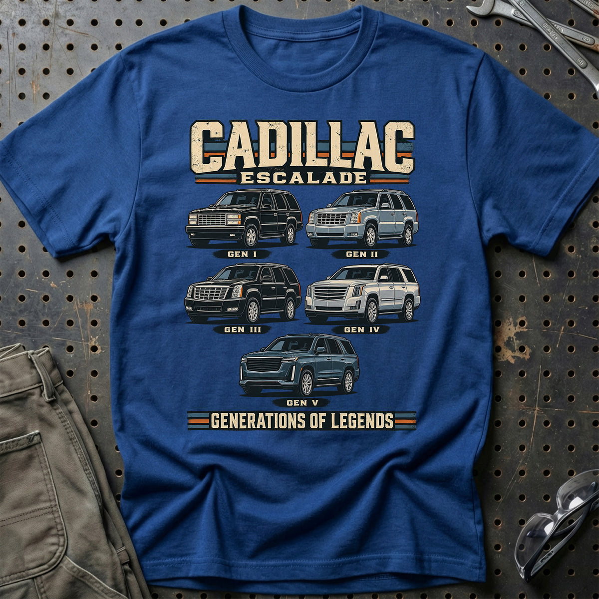 
Cadillac Escalade – Generations of Legends T-Shirt – Blå Royal