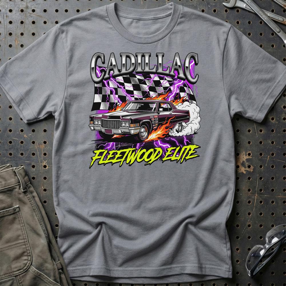 Cadillac Fleetwood Elite Klassisk Amerikansk Cruiser - Unisex T-Shirt-Beklædning-Cadillac-Grå Sport-S-Garage Culture Shop- garage - man cave - merchandise