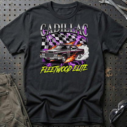 Cadillac Fleetwood Elite Klassisk Amerikansk Cruiser - Unisex T-Shirt-Beklædning-Cadillac-Sort-S-Garage Culture Shop- garage - man cave - merchandise