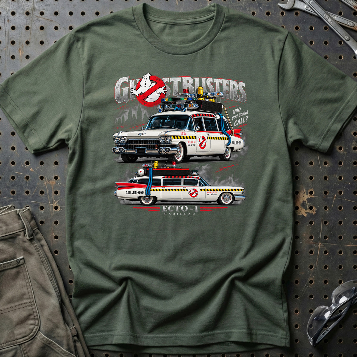 
Cadillac Ghostbusters Ecto-1 T-Shirt – Grøn Militær