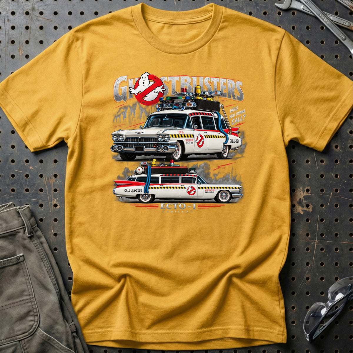 
Cadillac Ghostbusters Ecto-1 T-Shirt – Guld